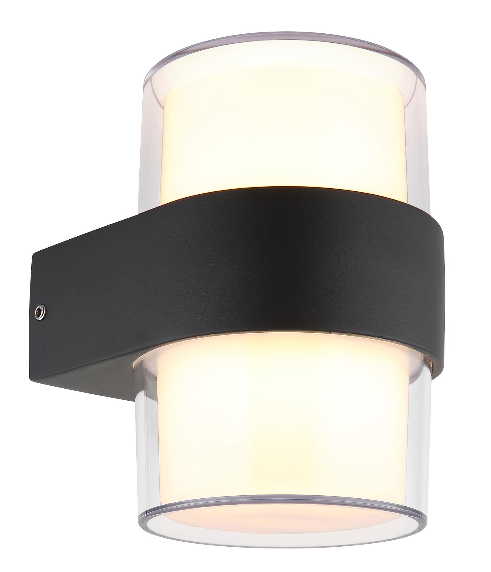 Außenleuchte anthrazit klar Satiniert B/H/L: ca. 10,5x13x9,6 cm