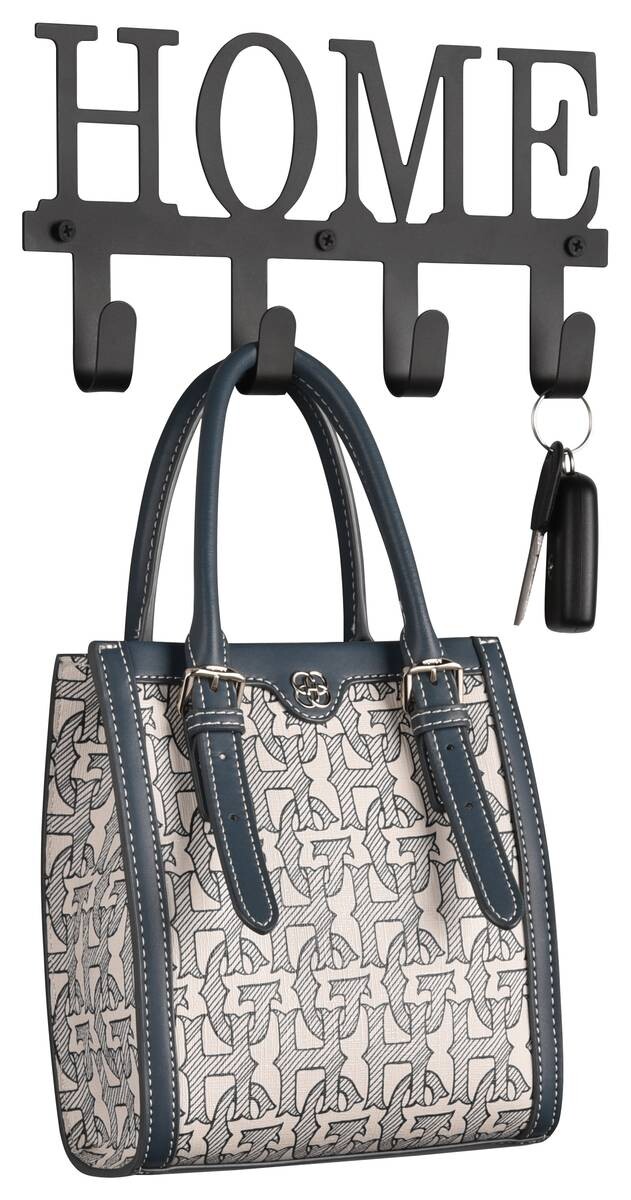 Garderobenleiste Nicole schwarz Metall B/H/T: ca. 25x13x5 cm