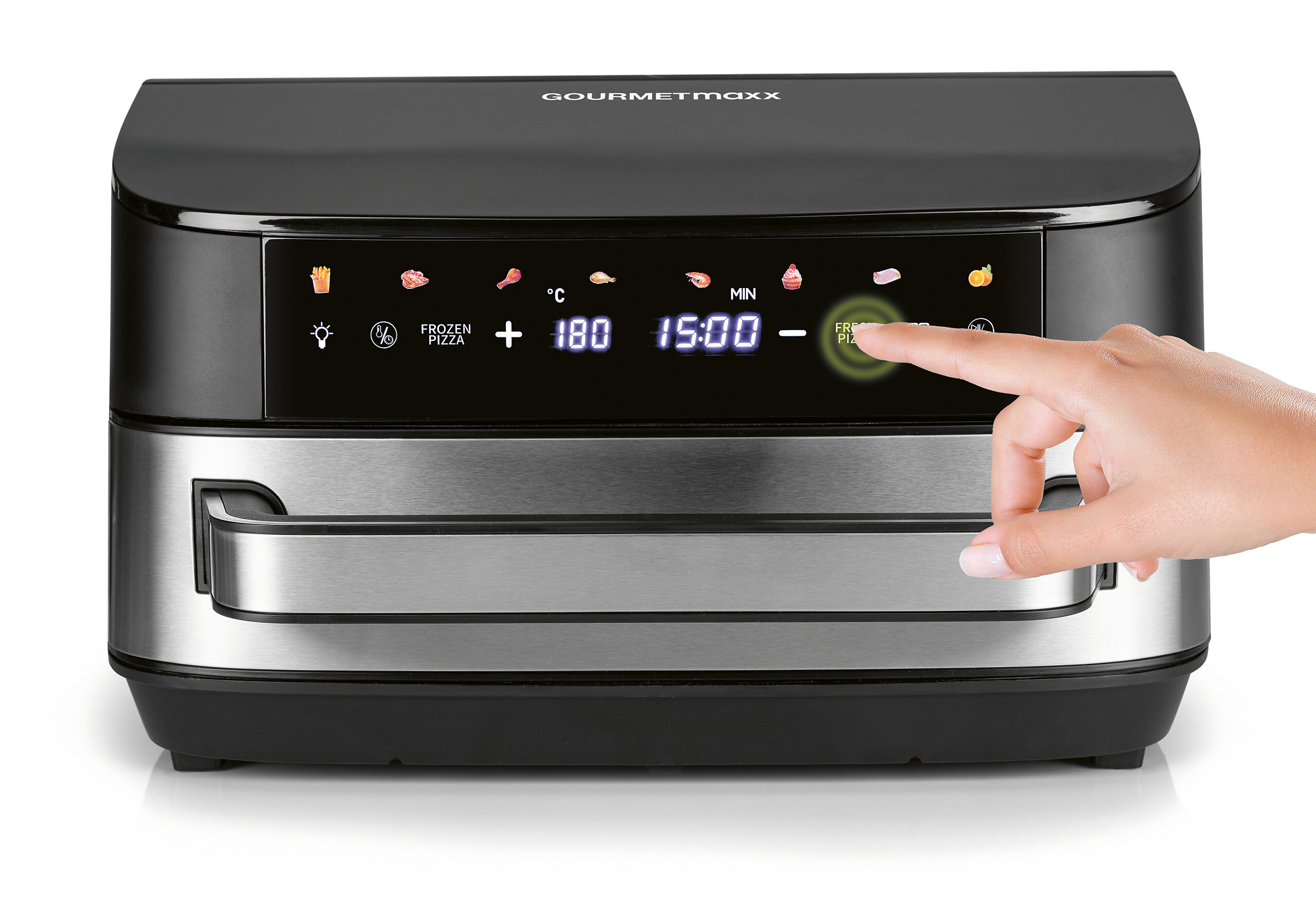 GOURMETmaxx Heißluftfritteuse XXL schwarz Edelstahl B/H/L: ca. 41x24x32,5 cm ca. 7 l