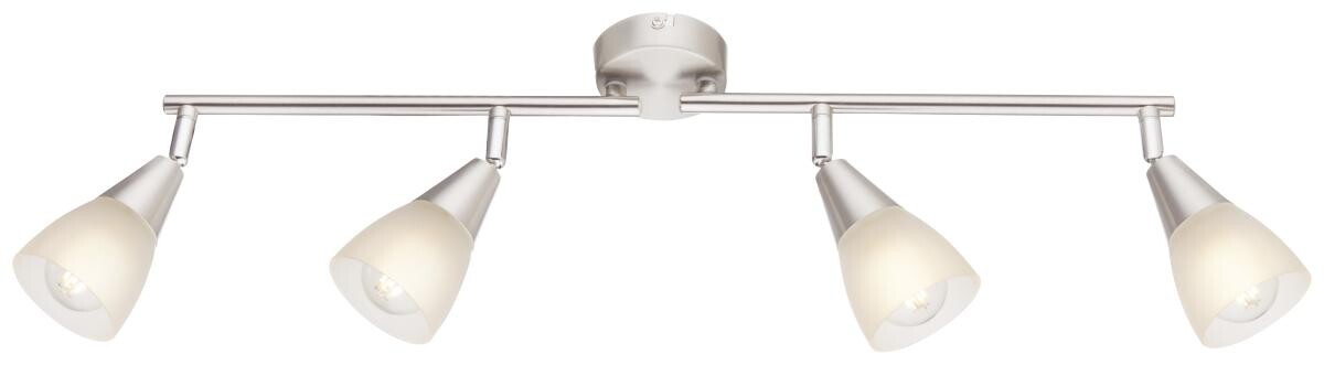 GLOBO Spotbalken Tadeus Chrom weiß Metall Glas B/H/T: ca. 60x19x8 cm 4 Brennstellen