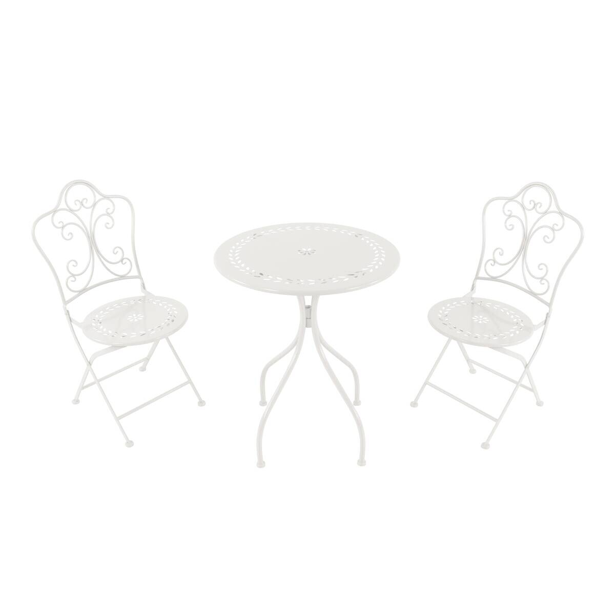 AXI Outdoor Living Bistroset Marilo weiß Metall B/H/L: ca. 60x92x60 cm