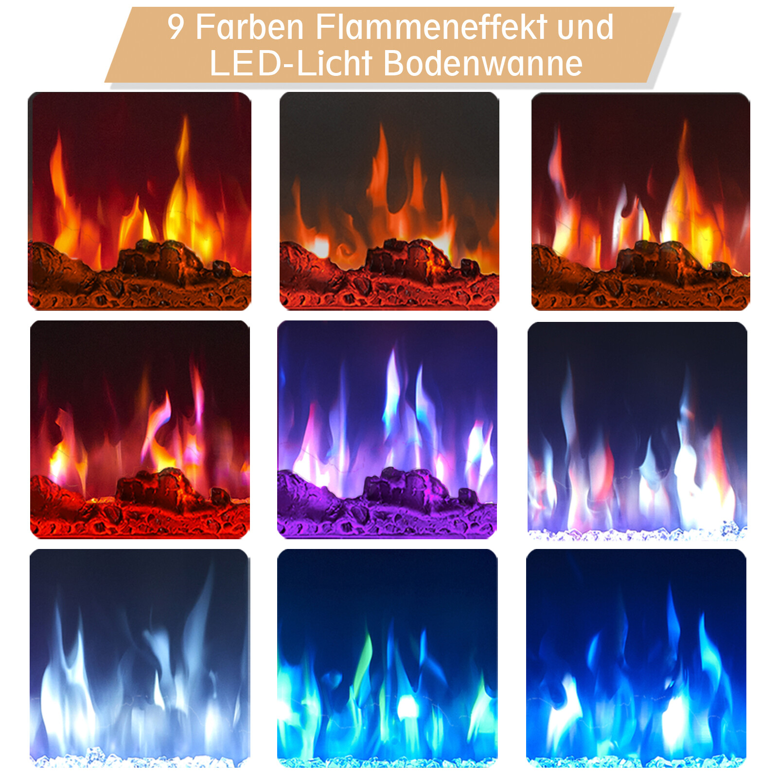 Balderia Elektrischer-Kamin Leif 50'' schwarz B/H/T: ca. 127x43x14,3 cm