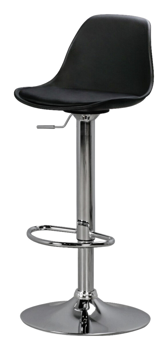 Barhocker schwarz Chrom Kunstleder Metall B/H/T: ca. 40x104x40 cm