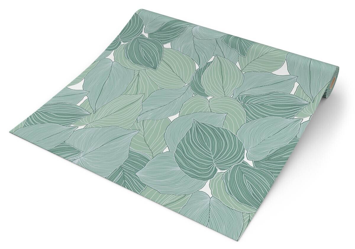 Erismann Vliestapete Blätter grün weiß B/L: ca. 53x1005 cm