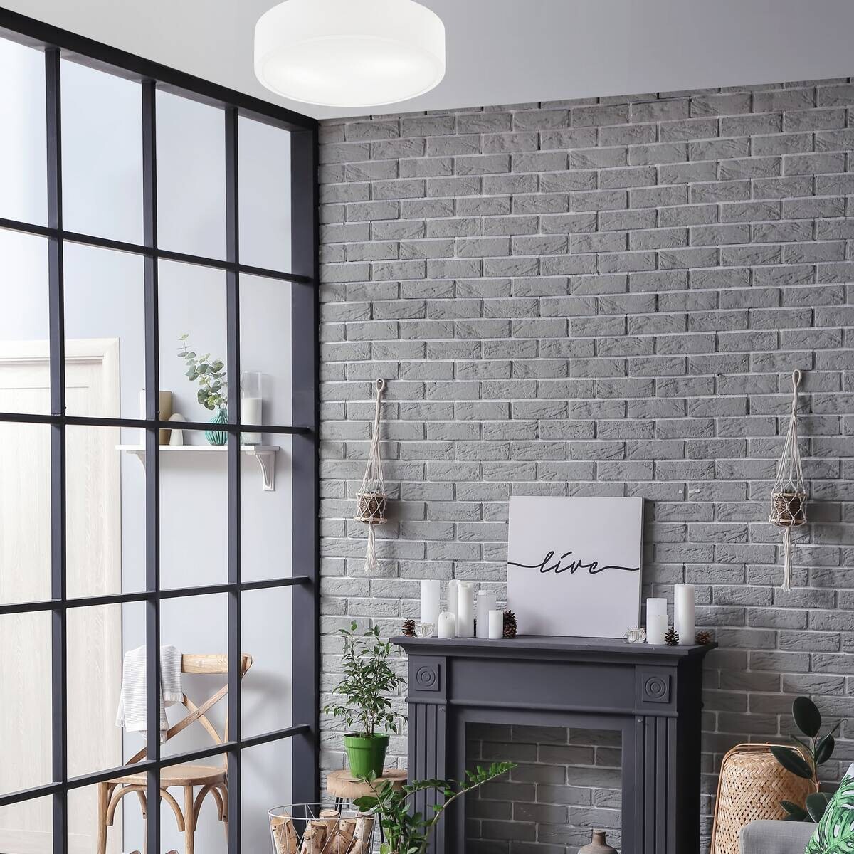 Lamkur Deckenleuchte DANTE 43975 weiß Glas Stahl H/L: ca. 8x37 cm E27 2 Brennstellen