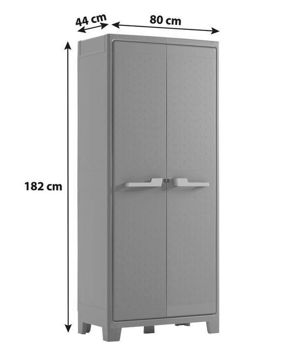 Keter Kunststoffschrank Moby grau Kunststoff B/H/T: ca. 80x182x44 cm