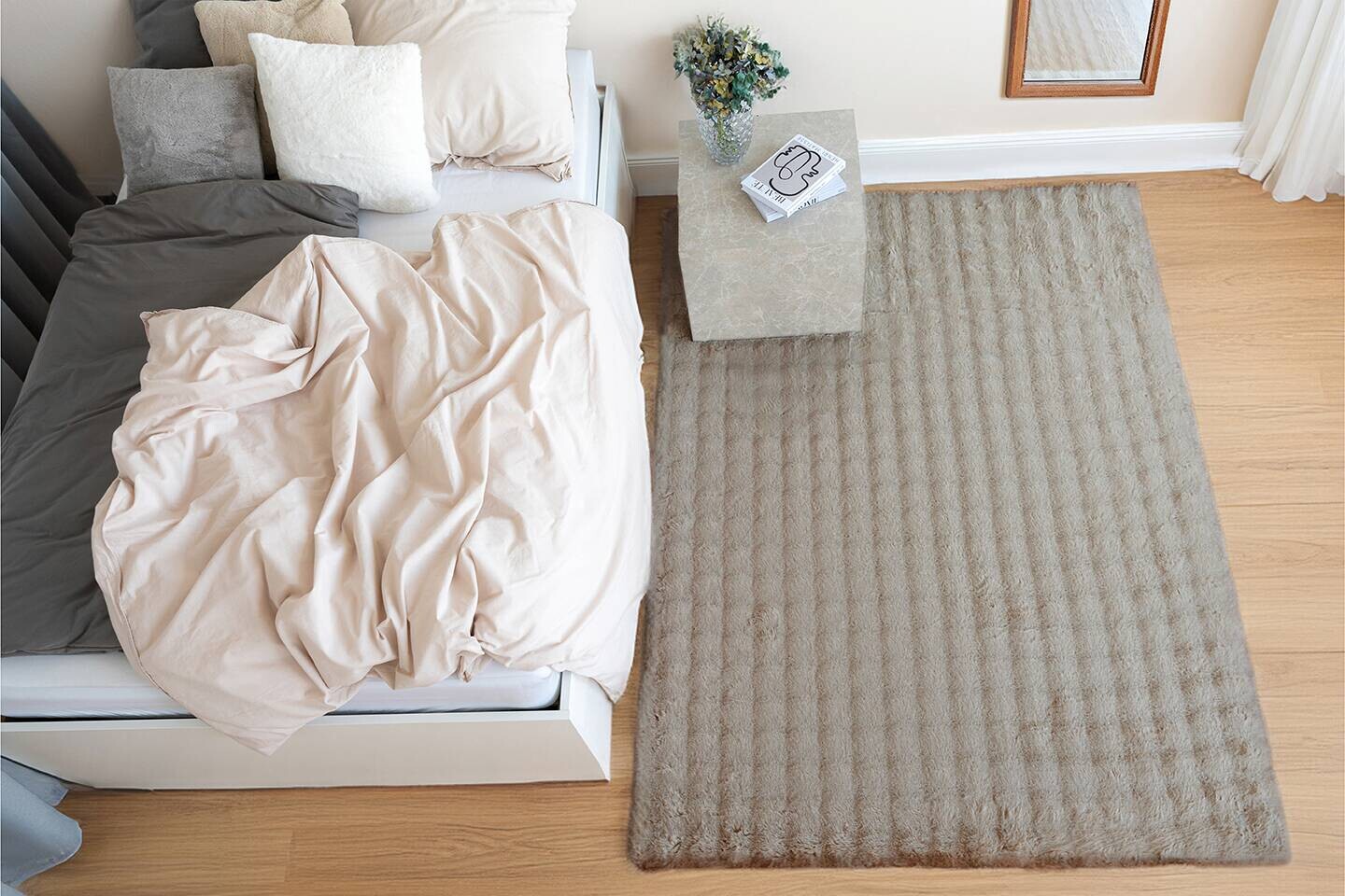 Padiro Hochflorteppich Hailey 125 beige B/H/L: ca. 120x3x160 cm