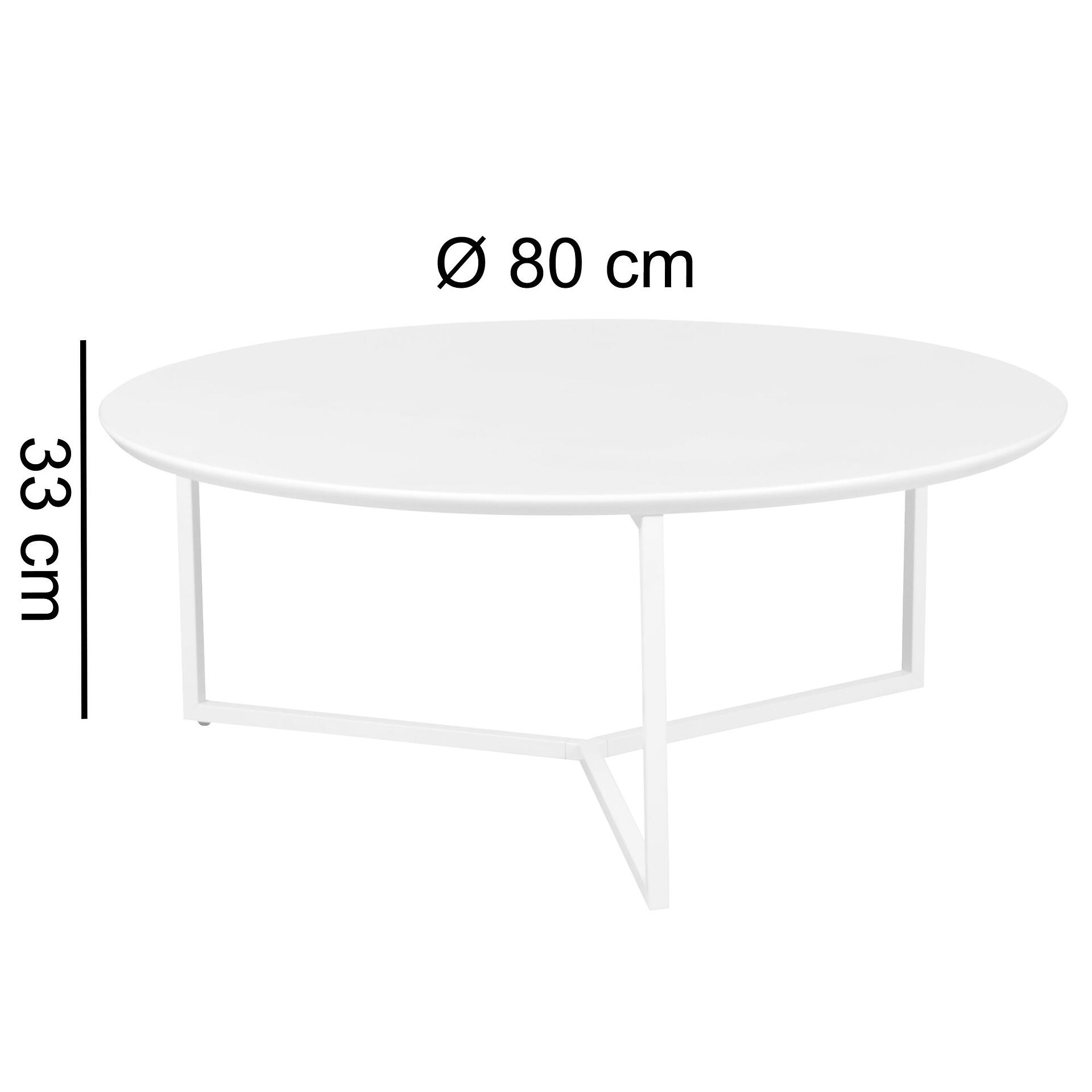 Wohnling Couchtisch weiß weiß MDF Metall B/H/T: ca. 80x33x80 cm