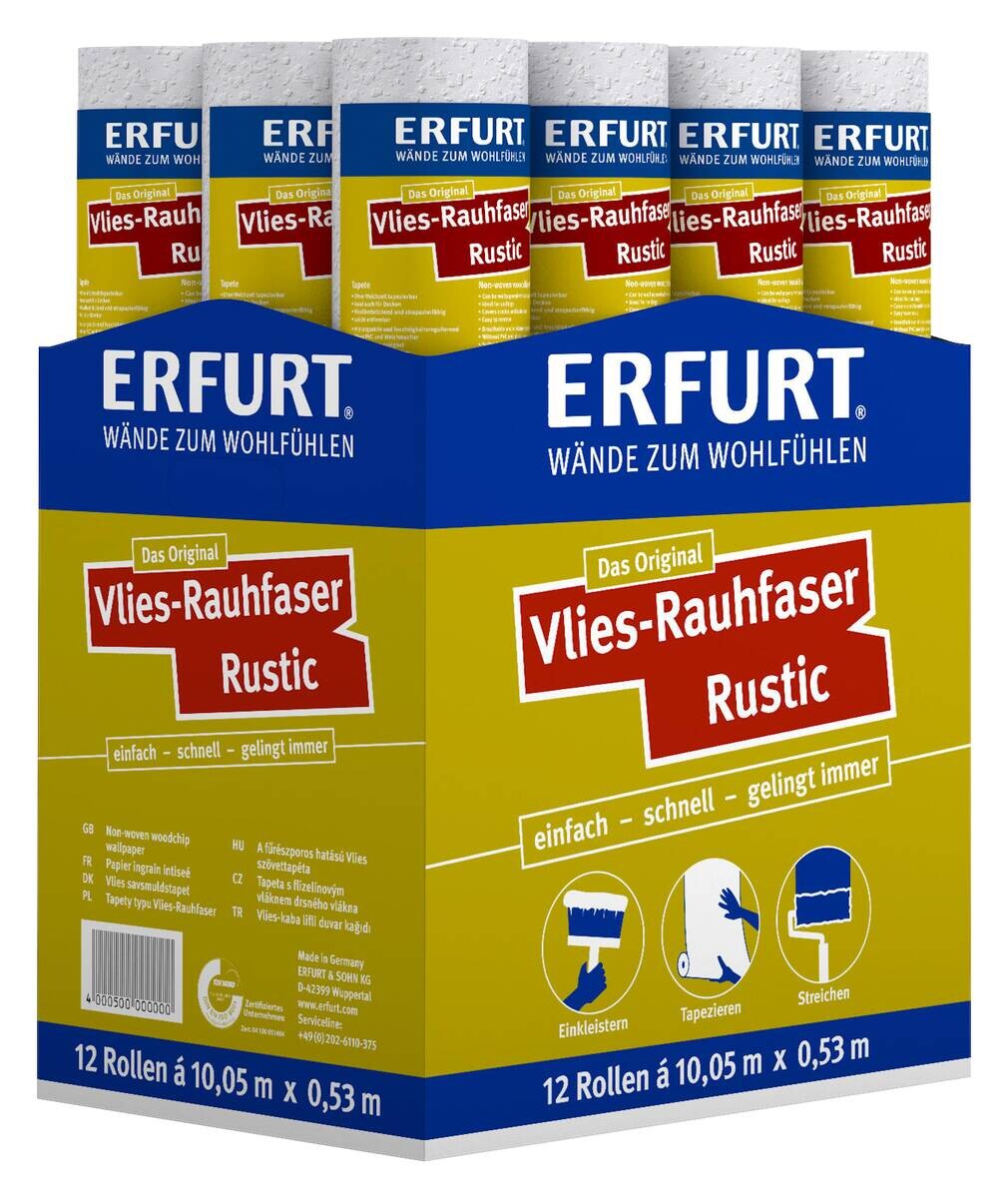 Erfurt Rauhfaser Rustic weiß B/L: ca. 53x1005 cm