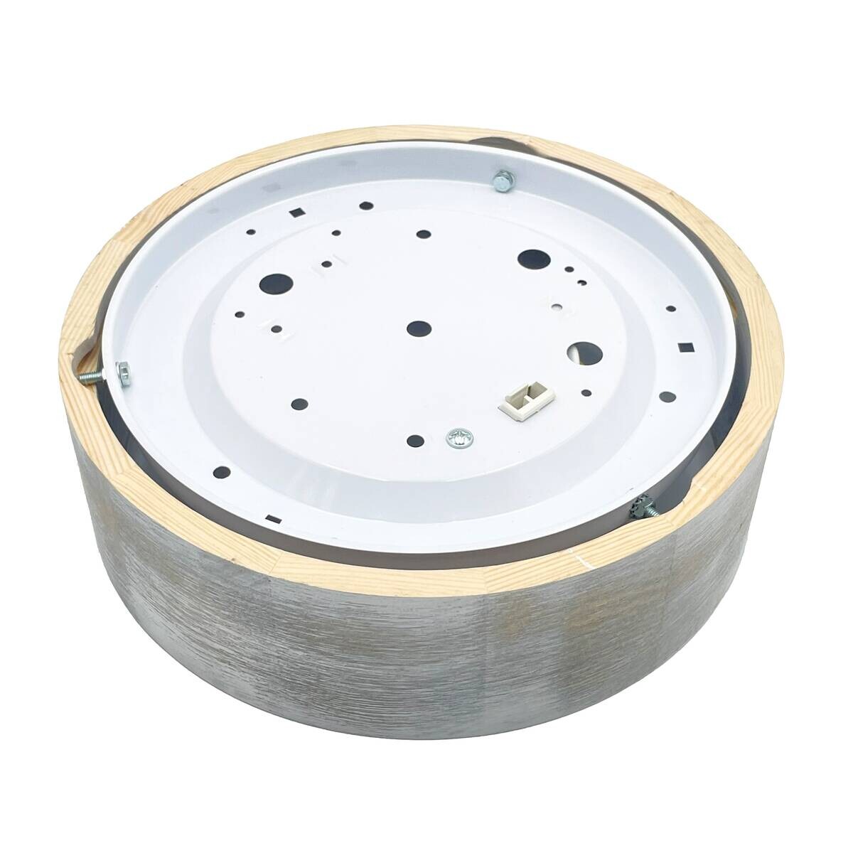 Lamkur Deckenleuchte hellbraun weiß Glas Holz B/H/L: ca. 28,5x12x28,5 cm 1 Brennstellen