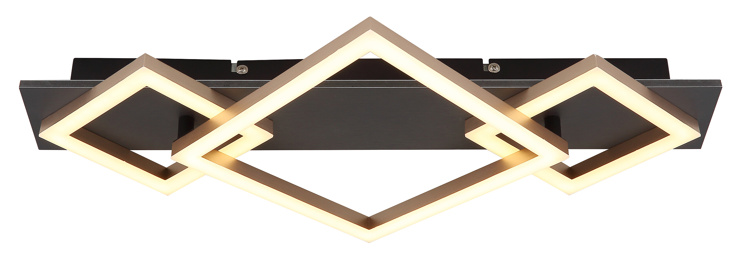 GLOBO LED-Deckenleuchte Opal mattschwarz champagner Kunststoff MDF Metall B/H/L: ca. 31,2x7,5x54 cm 1 Brennstellen