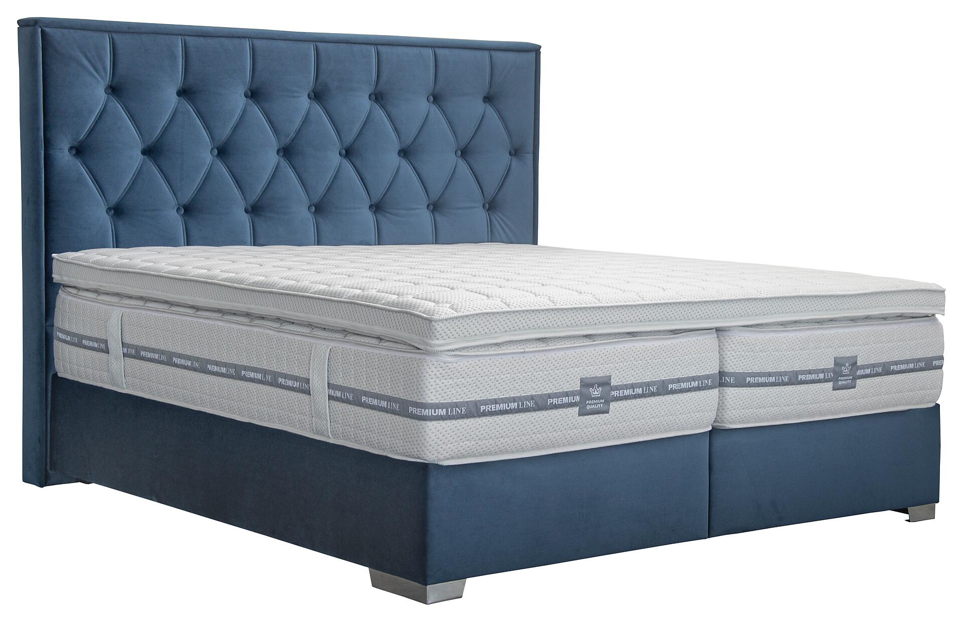 Boxspringbett Lydia blau Liegefläche B/L: ca. 200x200 cm Boxspringbett Lydia blau Liegefläche B/L: ca. 200x200 cm