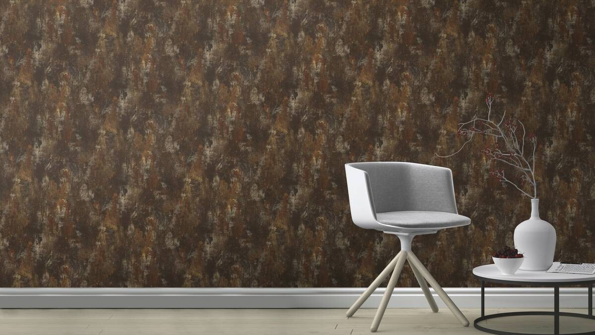 Vliestapete Metallic Kupfer B/L: ca. 53x1005 cm