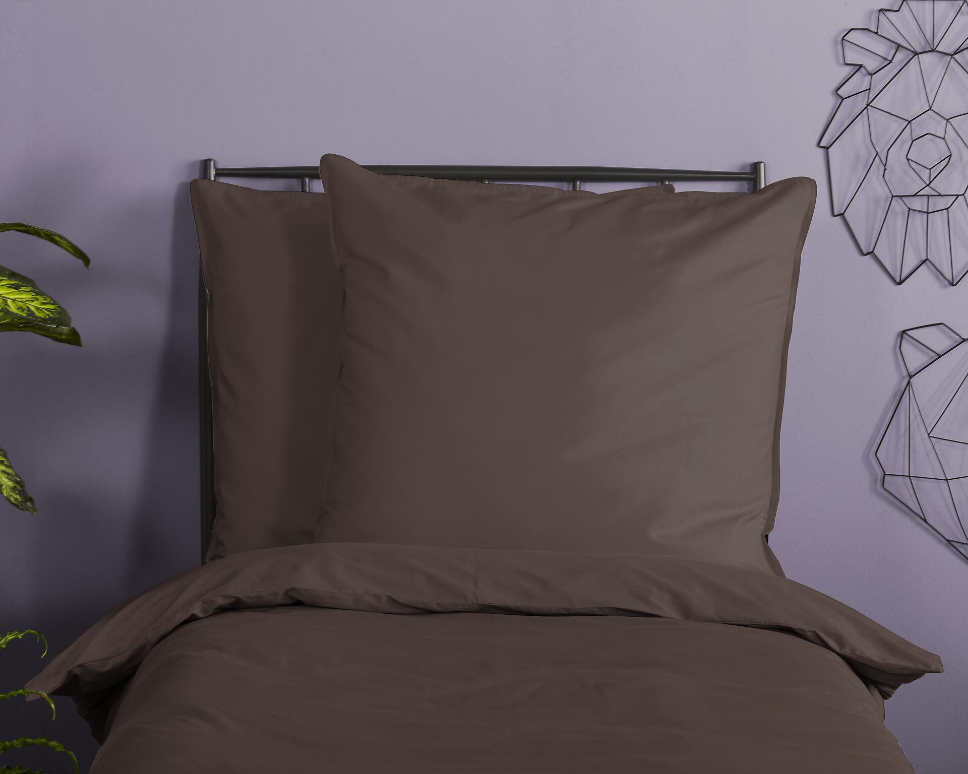 Baumwoll Bettwäsche Satin braun Baumwolle B/L: ca. 135x200 cm