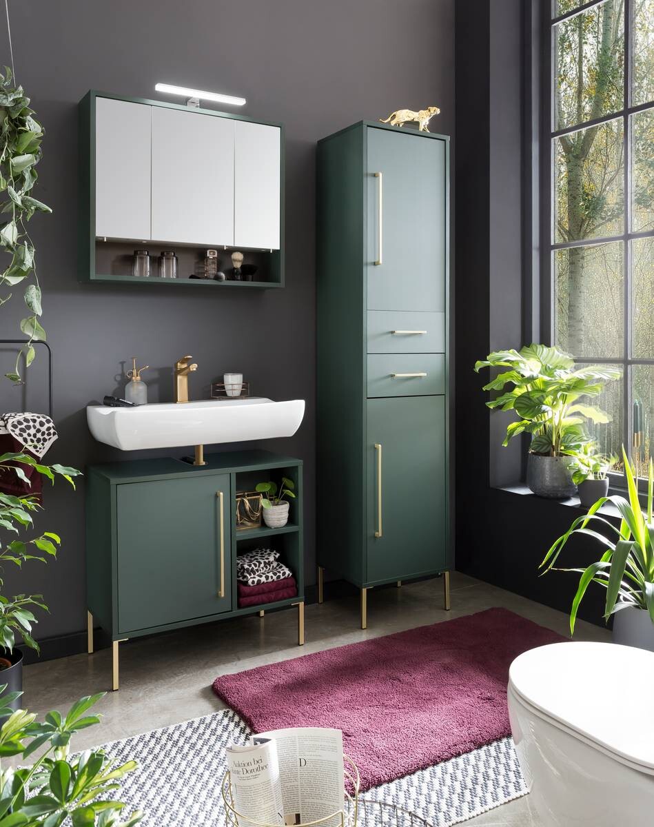 Waschbeckenunterschrank Kent waldgrün B/H/T: ca. 65,3x63,3x33,1 cm