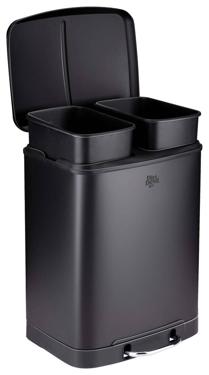 Treteimer schwarz Stahl B/H/T: ca. 37x50x34 cm