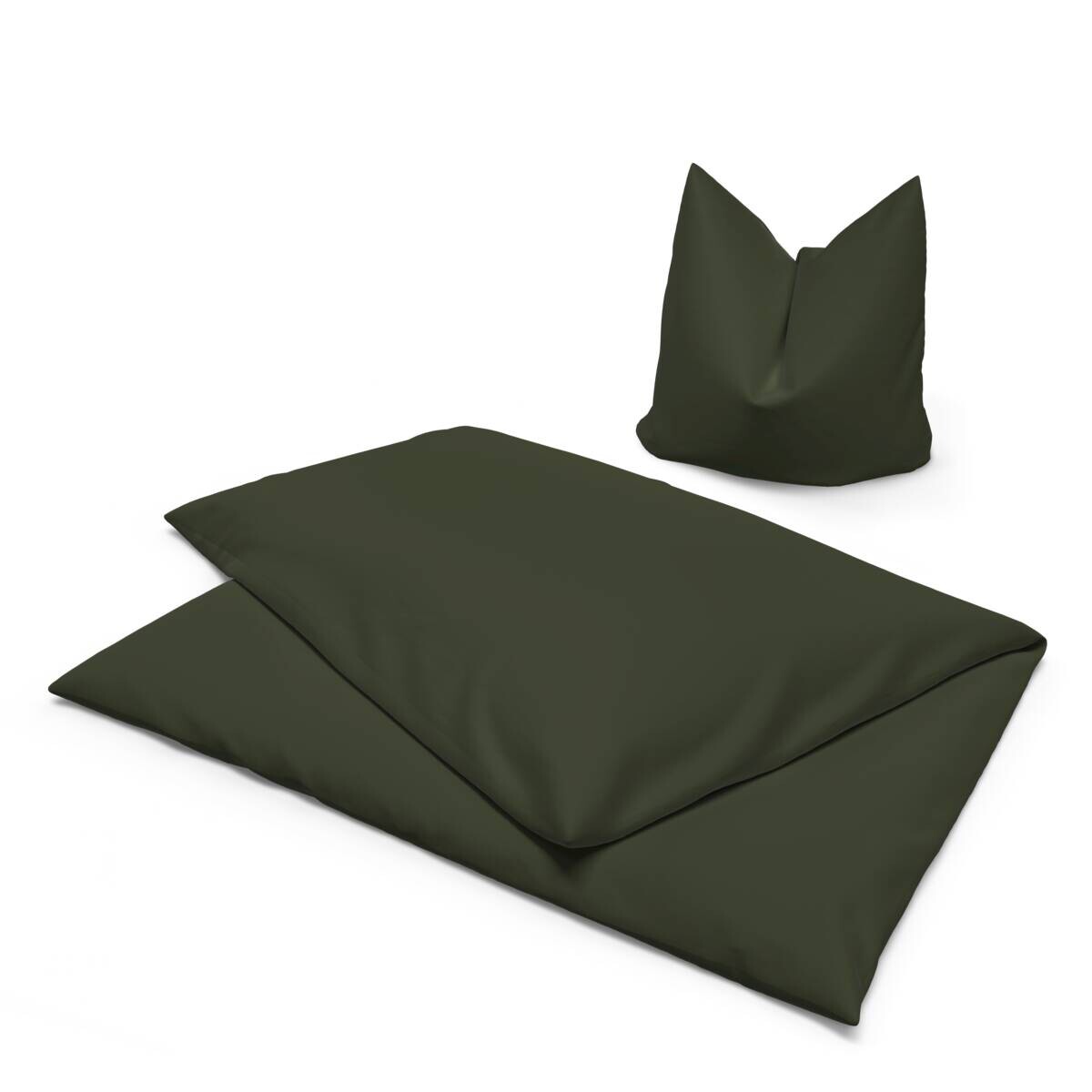 Baumwoll Bettwäsche Renforce dunkelgrün Baumwolle B/L: ca. 135x200 cm