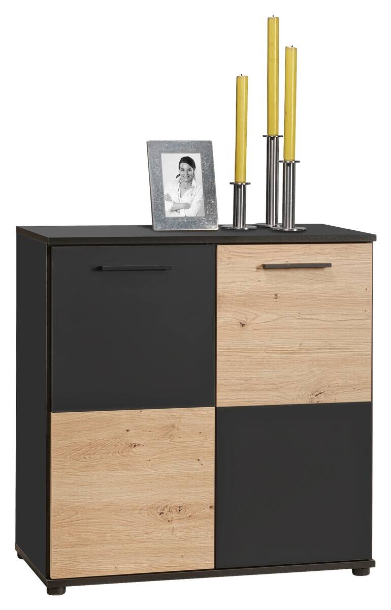 Kommode Zero Eiche Artisan Oak Nachbildung anthrazit B/H/T: ca. 72x72x34 cm