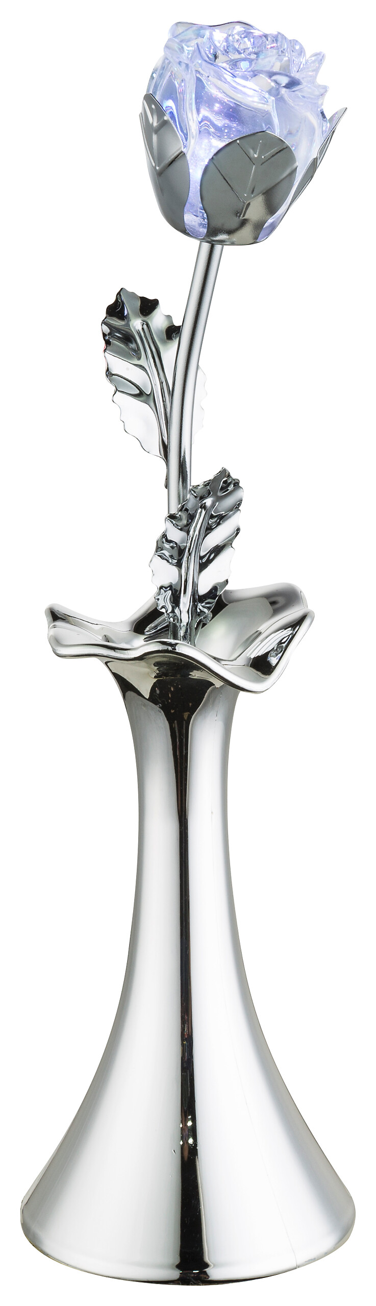 GLOBO Tischleuchte Rosi Chrom klar Metall Acryl H/D: ca. 29x8 cm