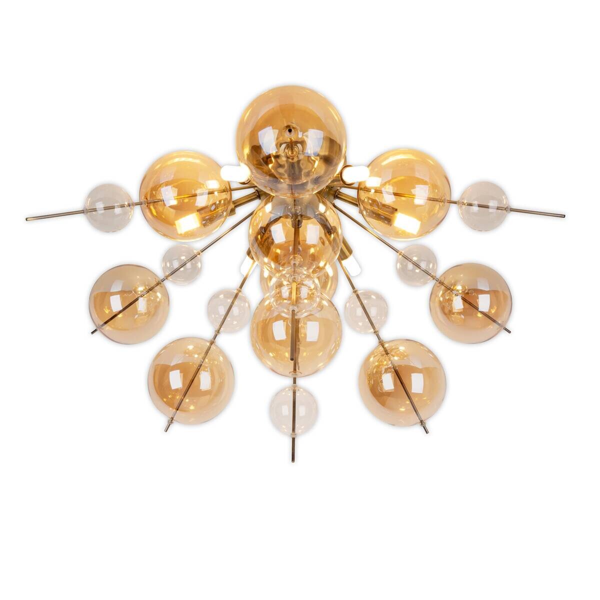 Näve Leuchten Deckenleuchte amber Glas Metall B/H/T/D: ca. 57x38x57x57 cm G9 6 Brennstellen