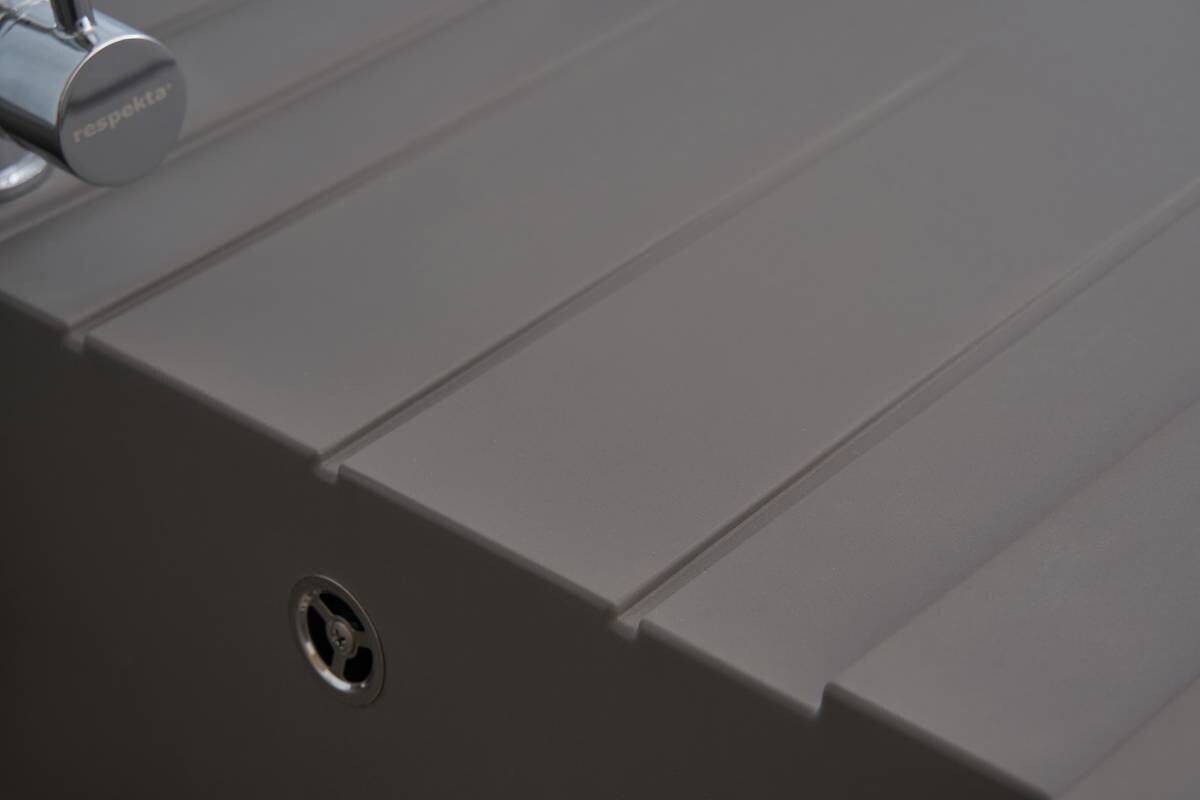 Respekta Einbauspüle Houston 80 x 50 G Beton grau Mineralite B/H/T: ca. 80x21x50 cm