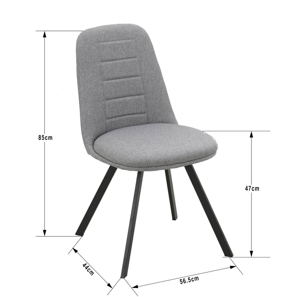 Stuhl CORA grau Microfaser B/T: ca. 56,5x85 cm