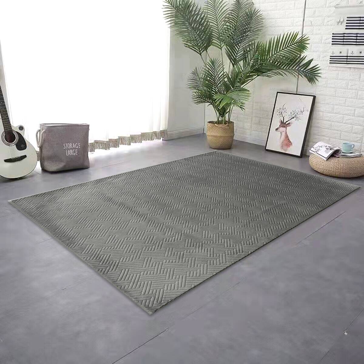 Fellimitat Monaco grau B/L: ca. 80x150 cm