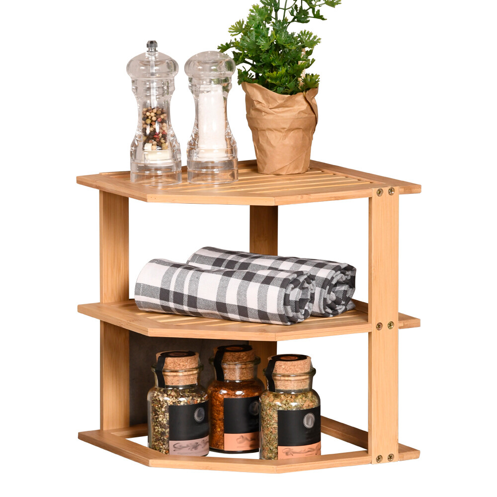 Kesper Kücheneckregal braun Bambus B/H/L: ca. 25x25x28 cm