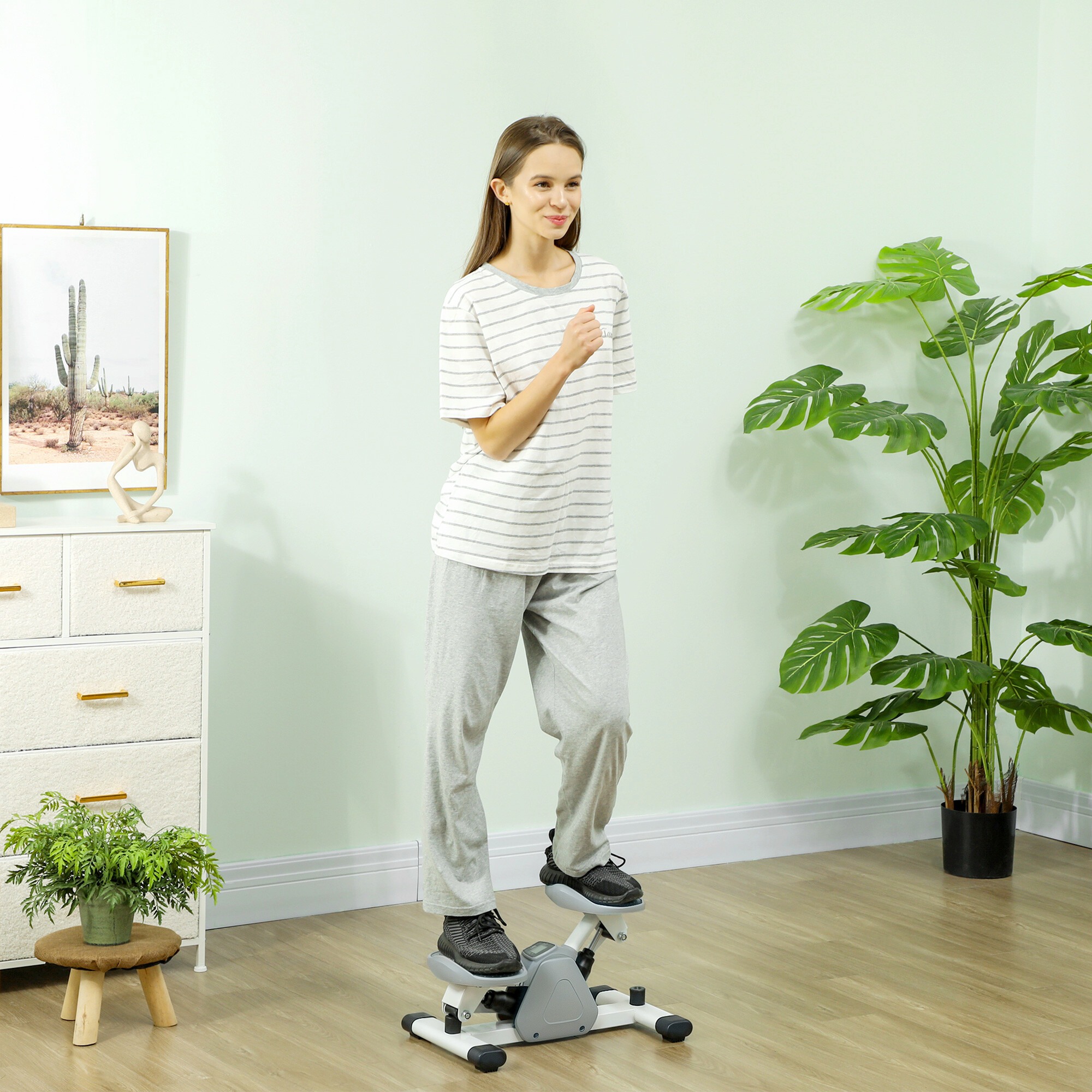 SPORTNOW Mini Stepper grau Kunststoff B/H/L: ca. 31,5x26x50,5 cm