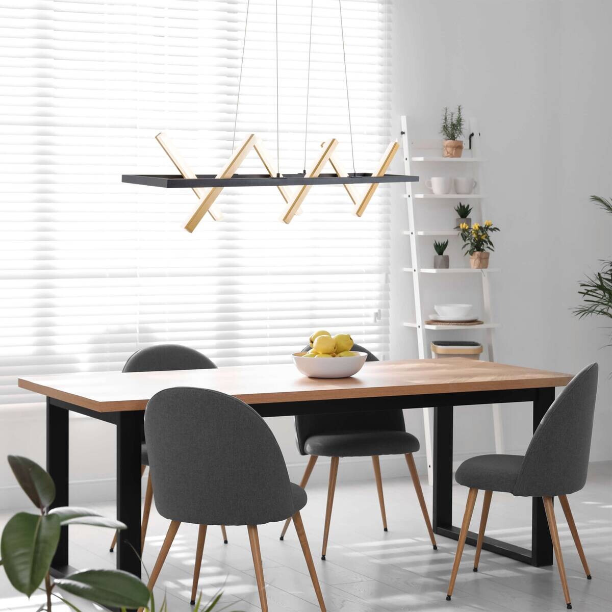 Näve Leuchten Pendelleuchte 7087058 gold Metall Kunststoff B/H/T: ca. 54x132x100 cm null 6 Brennstellen