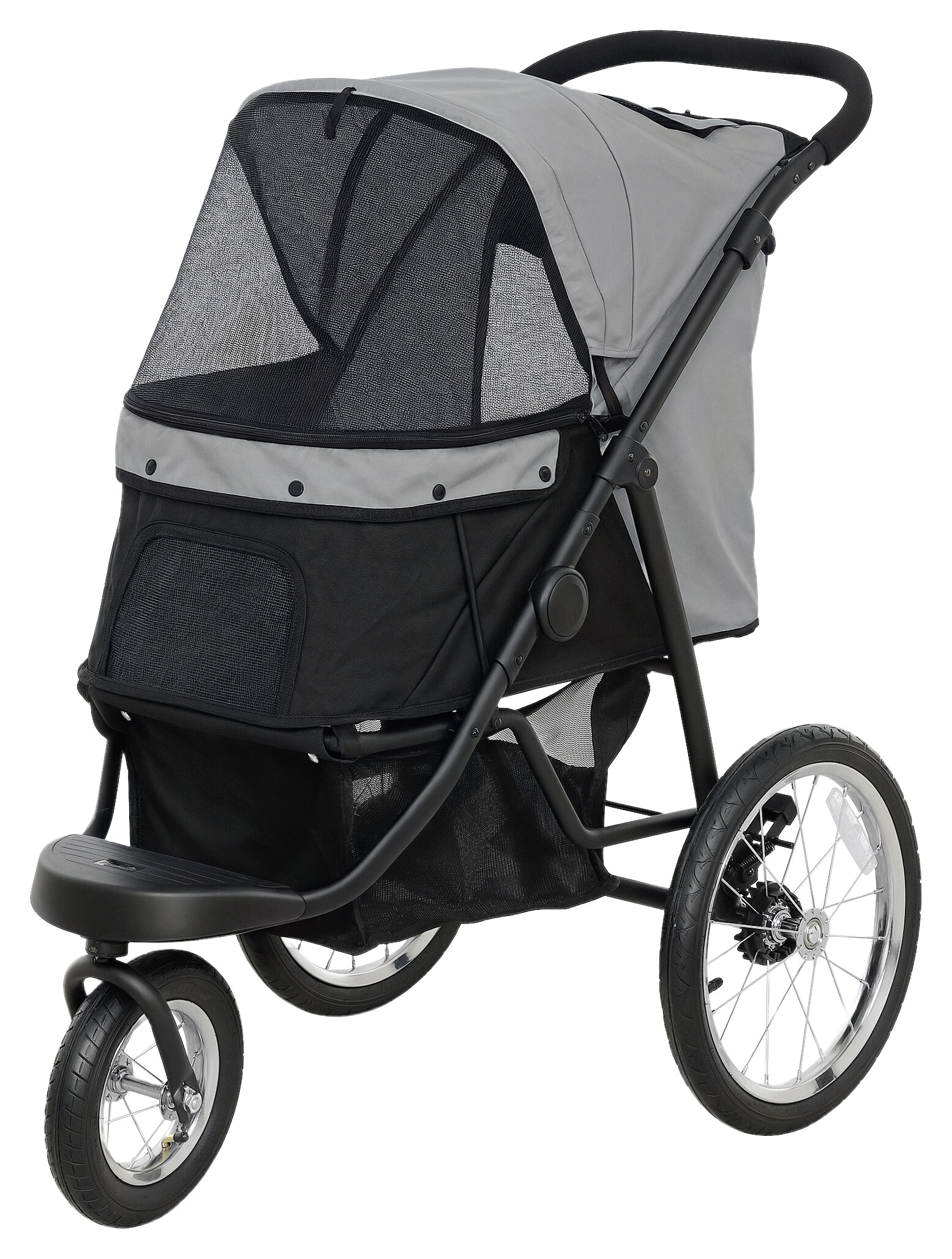 PawHut Hundewagen grau Stahl B/H/L: ca. 58x100x100 cm