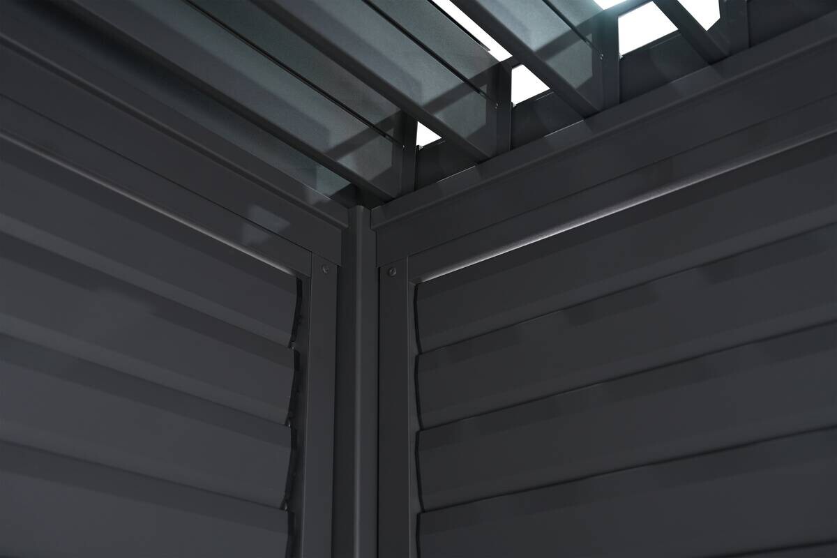 Mirador Lamellenwand für Pergola Deluxe Plus anthrazit Aluminium B/H/L: ca. 123,5x238,65x7 cm