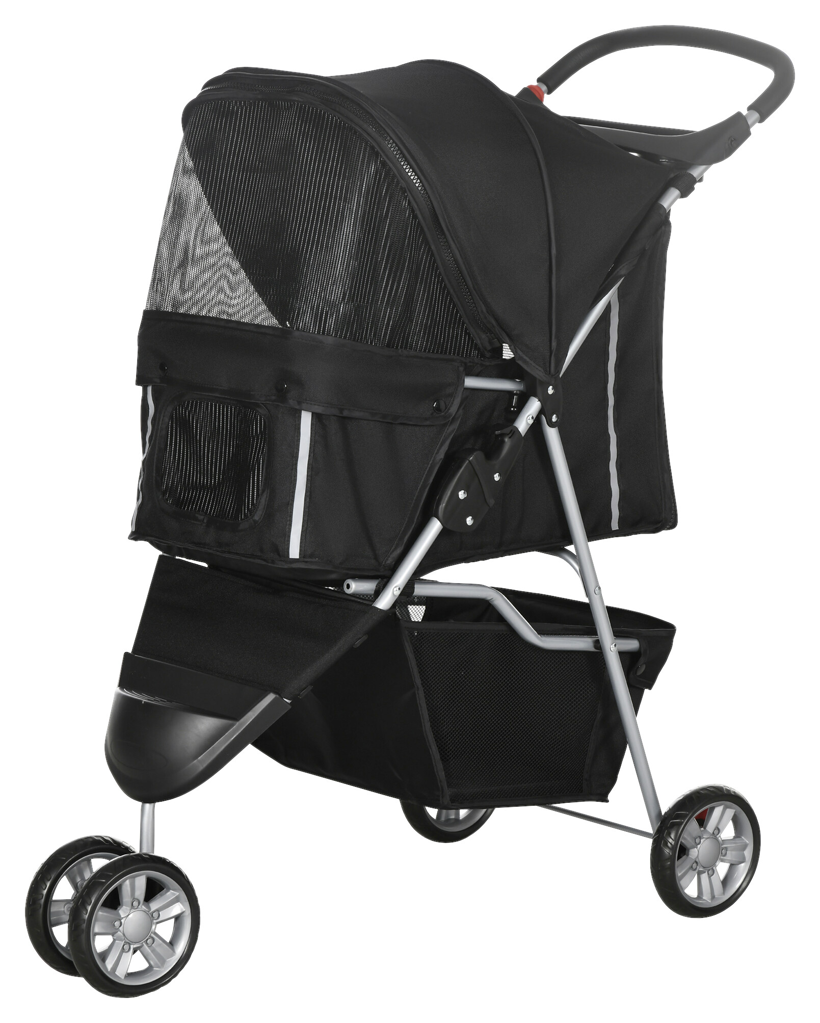 PawHut Hundebuggy schwarz Stahl B/H/L: ca. 45x97x75 cm