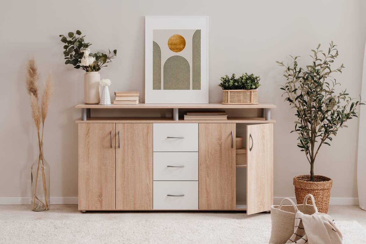 Megakommode Nevada Eiche Sonoma Nachbildung B/H/T: ca. 155x84x35 cm