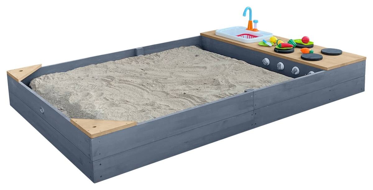 AXI Sandkasten Kelly grau B/H/L: ca. 115x22x180 cm