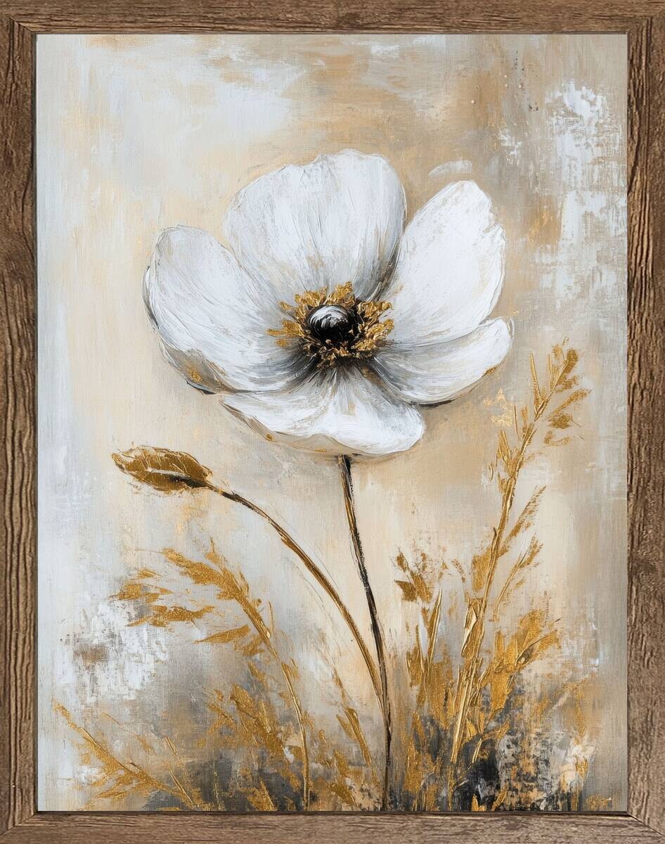 Gerahmtes Bild Blume B/H: ca. 50x40 cm