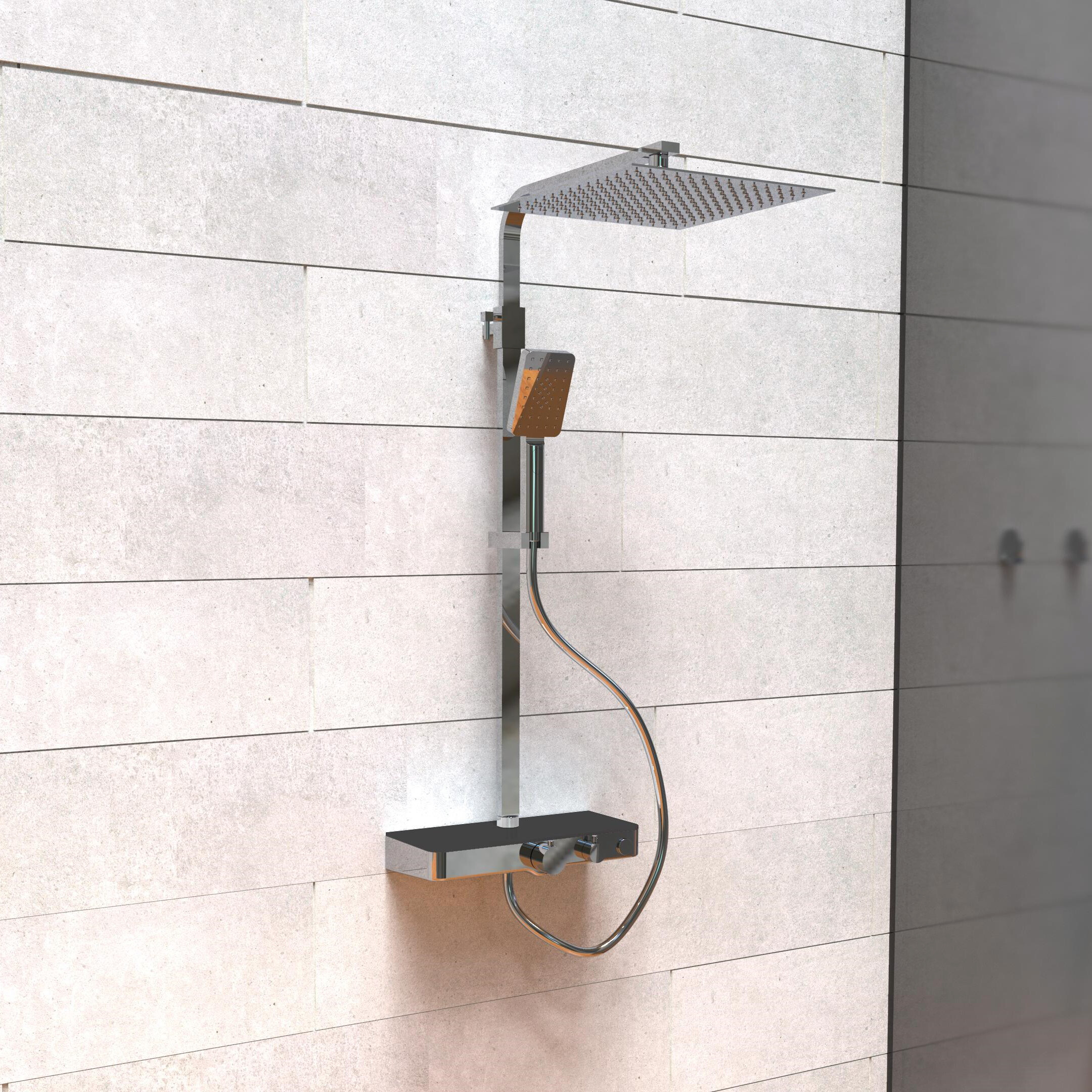 Schütte Überkopf-Brauseset mit Thermostatarmatur OCEAN Chrom B/H/T: ca. 43,8x84,8x10,8 cm