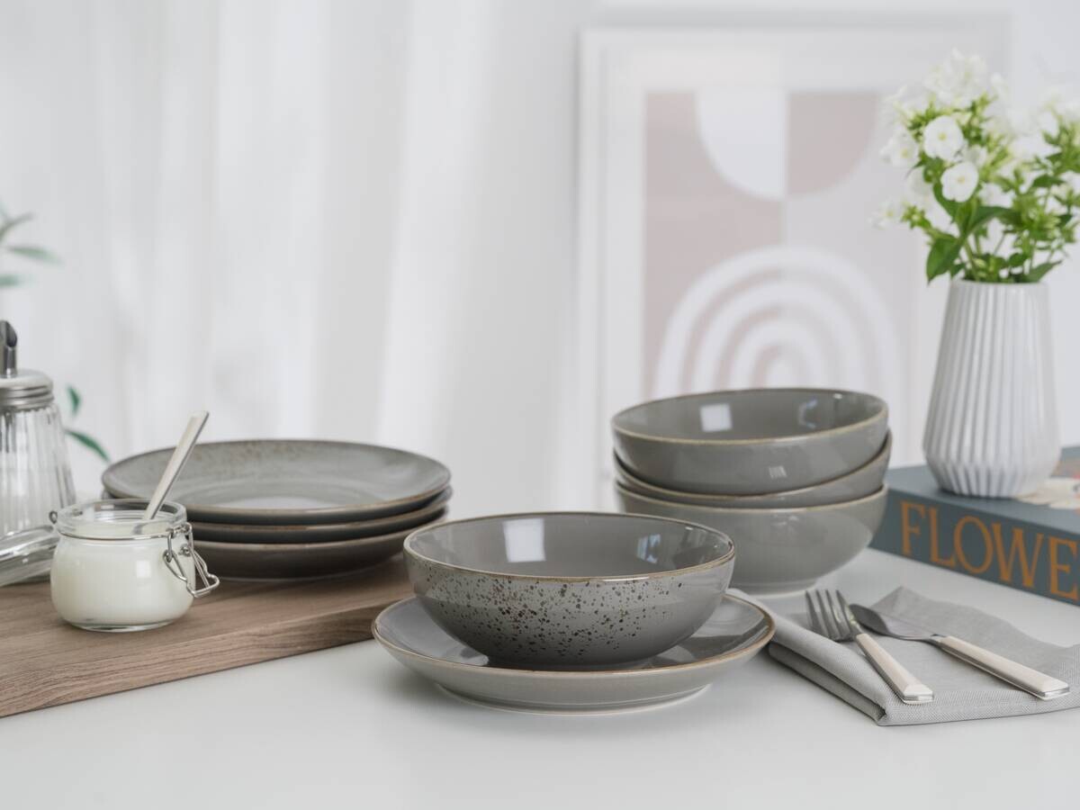 Kombiservice grau Steinzeug 20 tlg.