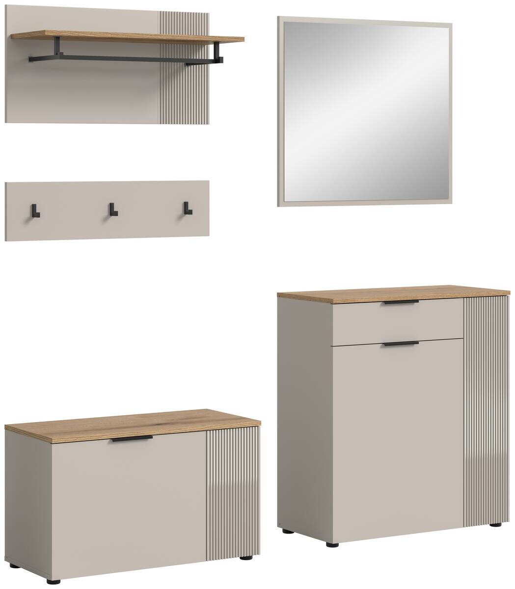 Garderobe Slide Kaschmirgrau Nachbildung Evoke Oak Nachbildung B/H/T: ca. 175x190x36 cm