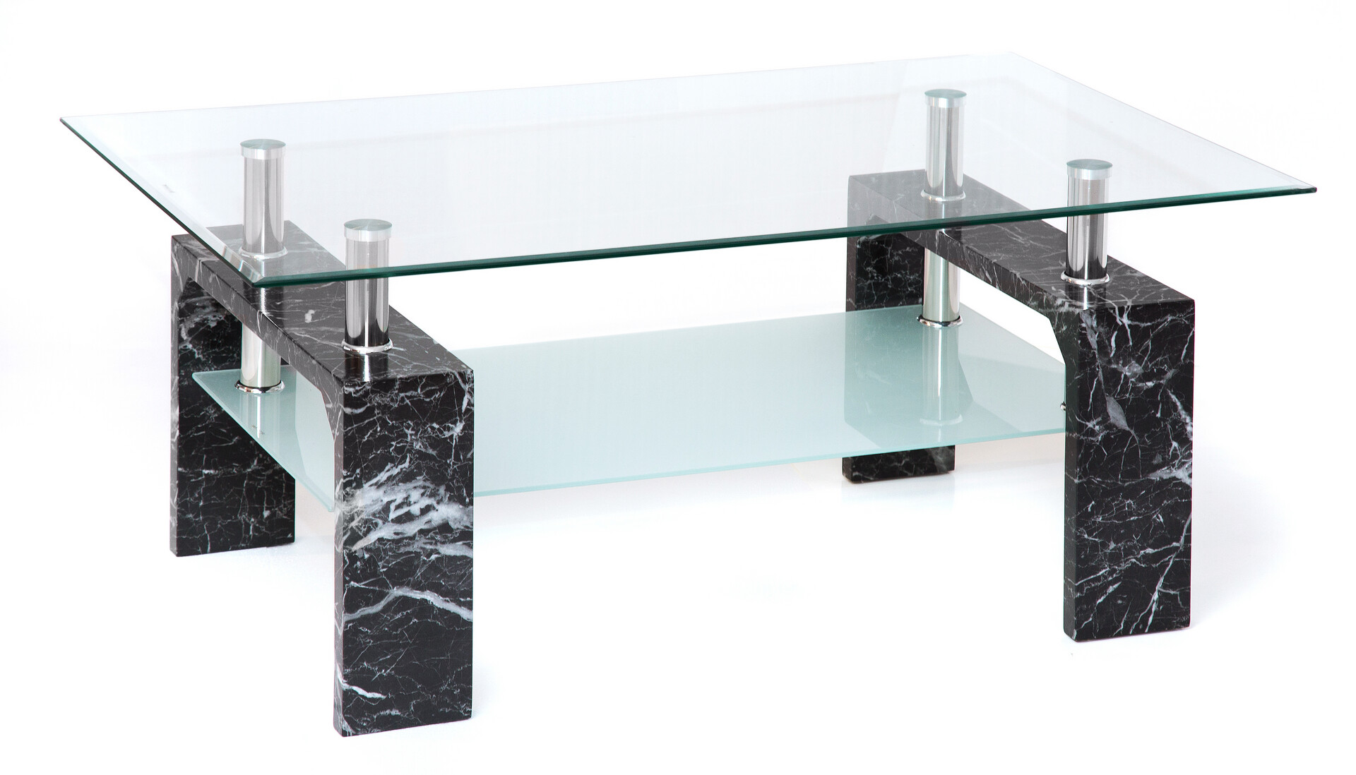 Glascouchtisch Modena Marmor glasklar B/H/T: ca. 100x45x60 cm