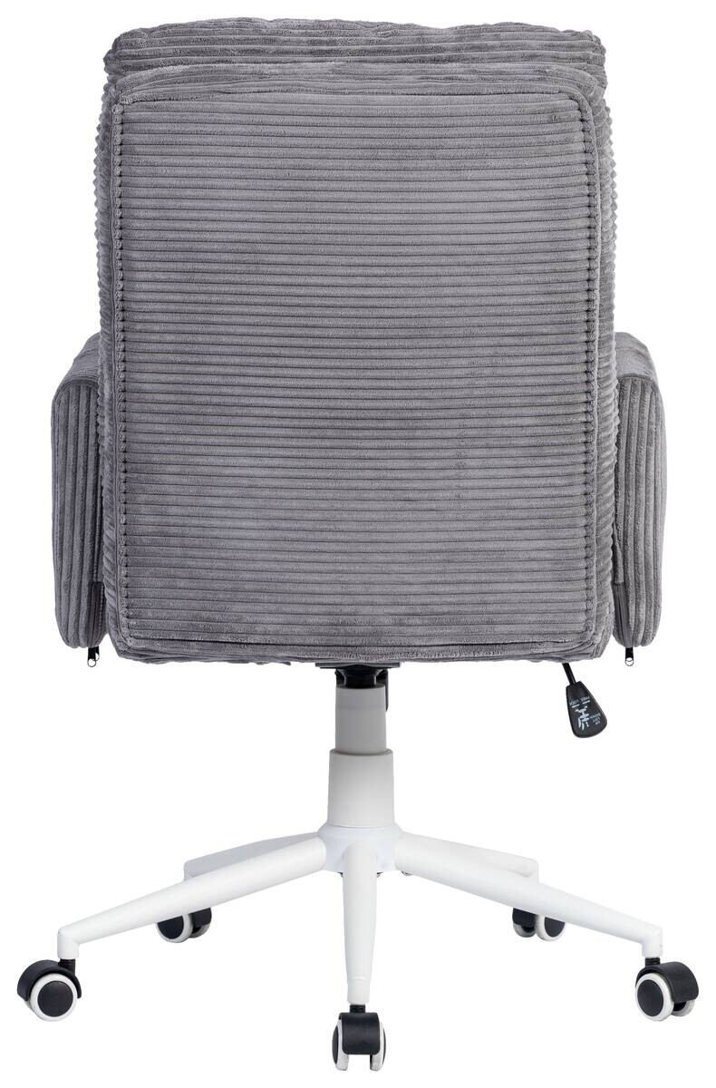 Drehstuhl Charlott grau weiß Metall Kord