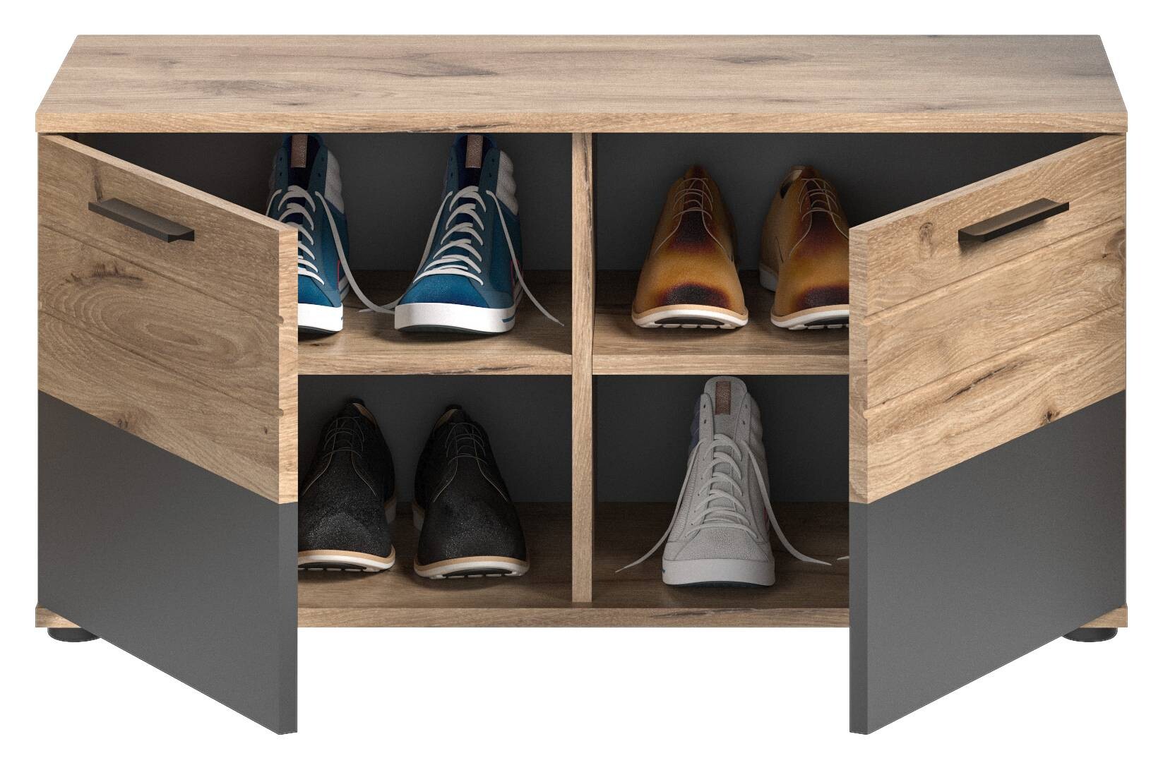 Sitzbank Mason Nox Oak Nachbildung dunkelgrau B/H/T: ca. 90x45x37 cm