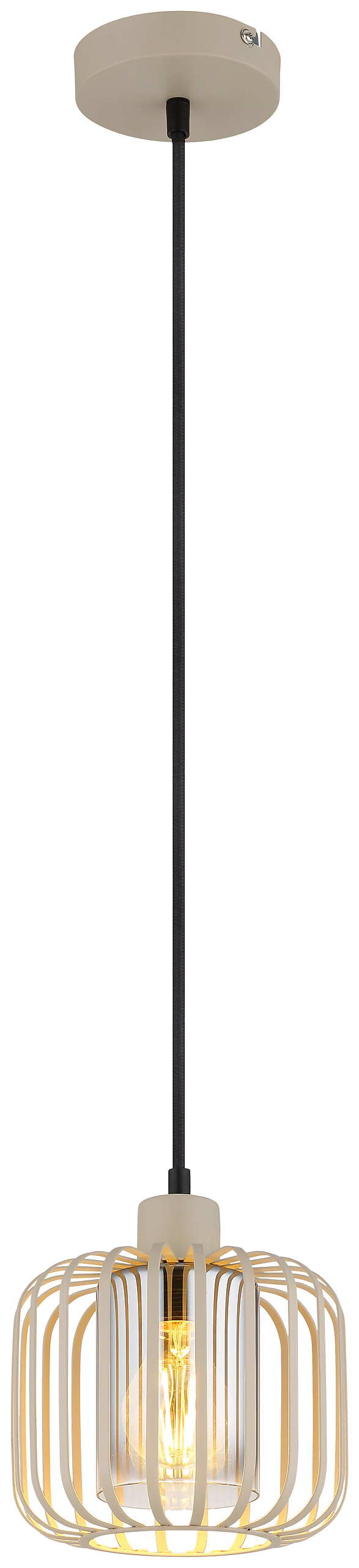 GLOBO Pendelleuchte sand Metall H/D: ca. 120x18 cm E27 1 Brennstellen