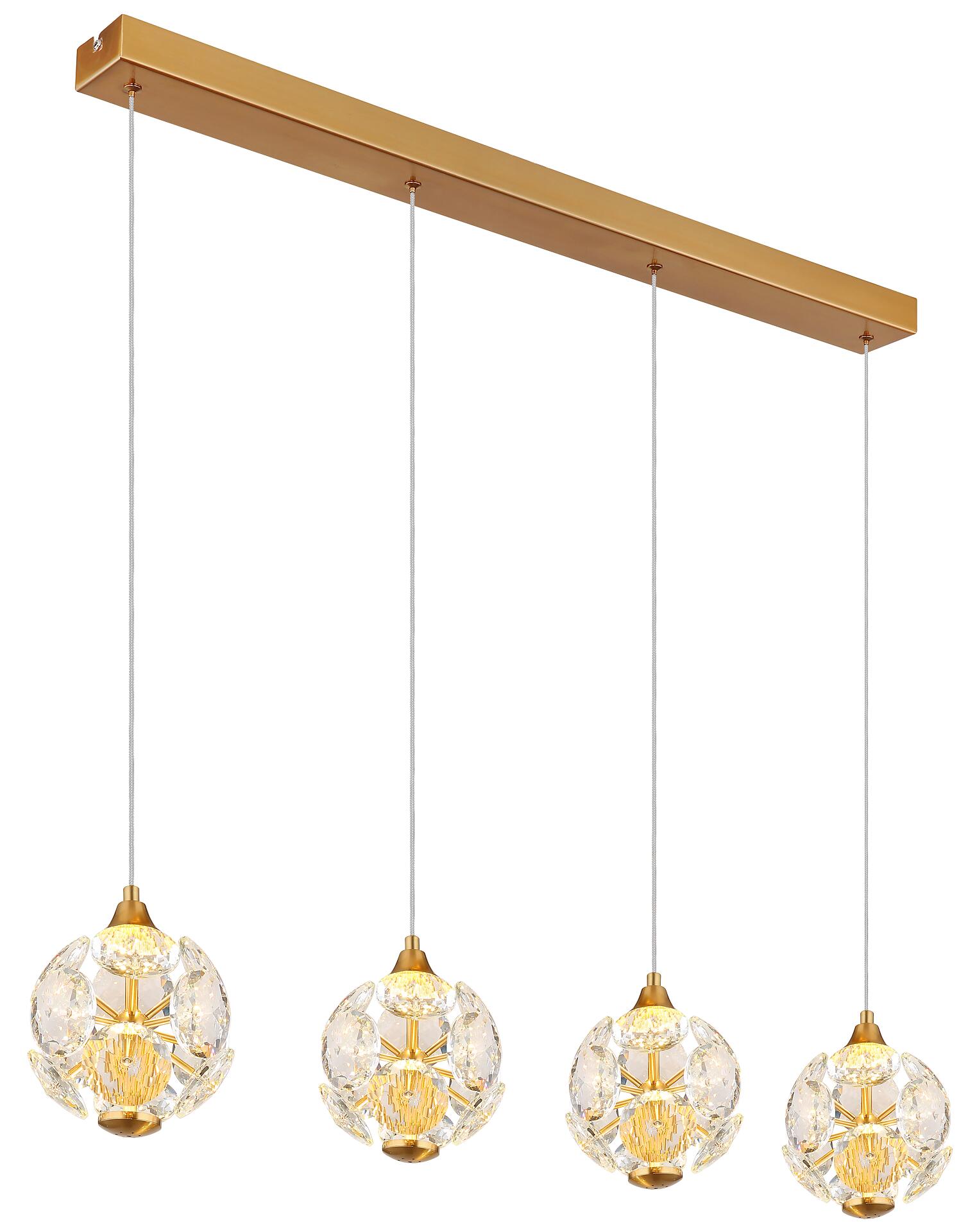 GLOBO LED-Pendelleuchte Virina gold Metall B/H/L: ca. 93x15x150 cm