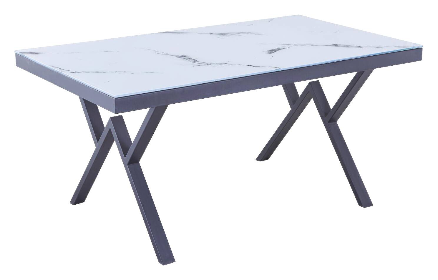 Esstisch CT056W weiß Marmor Optik schwarz B/T: ca. 160x90 cm