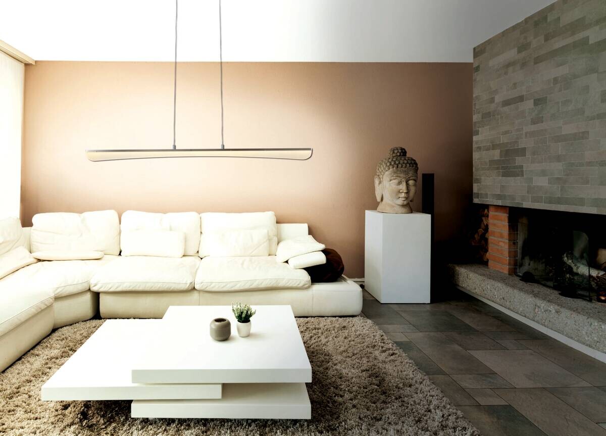 Näve Leuchten Pendelleuchte 7057442 Chrom Kunststoff Metall B/H/T: ca. 100x150x8 cm null 1 Brennstellen