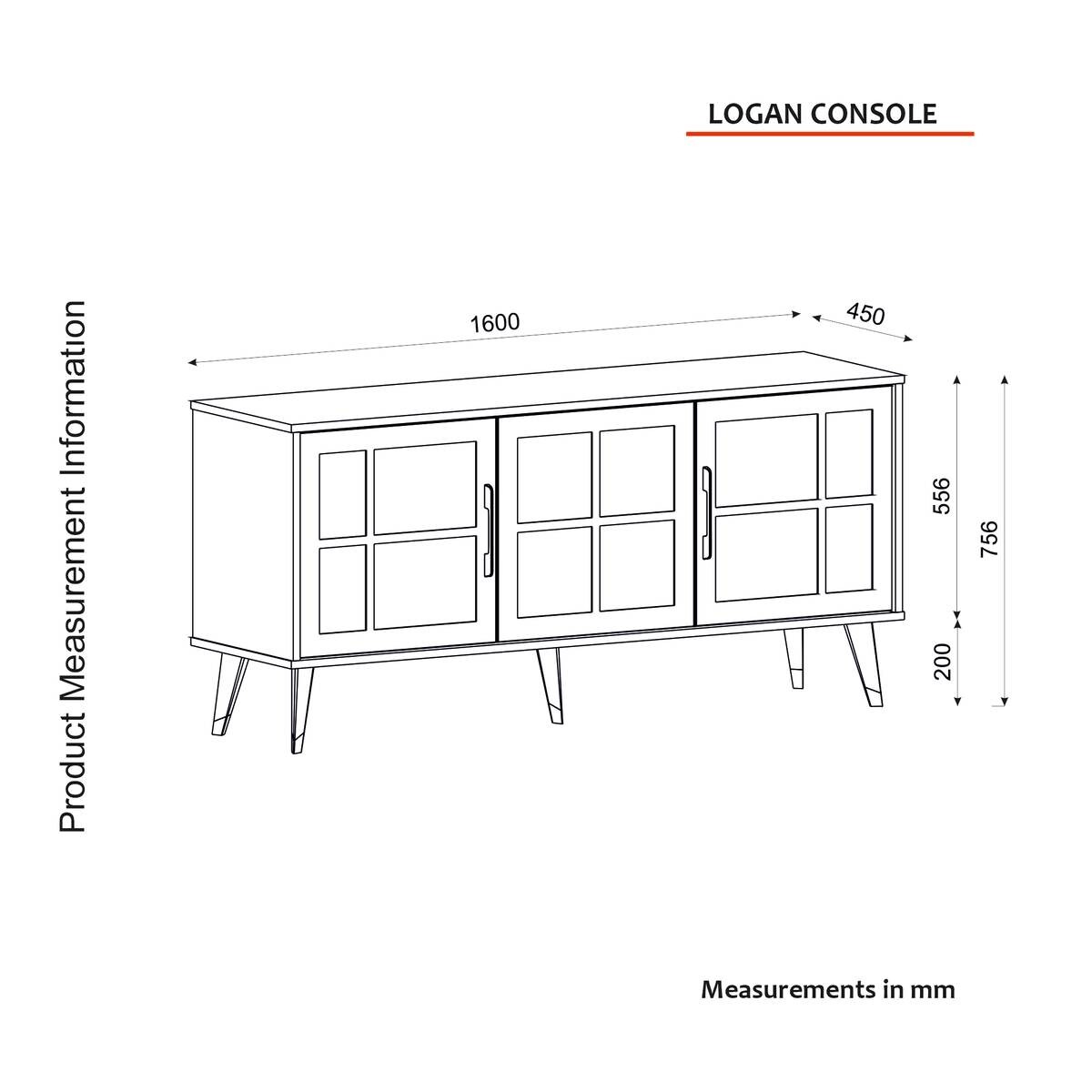 Sideboard Logan walnuss Nachbildung grau B/H/T: ca. 160x76x45 cm