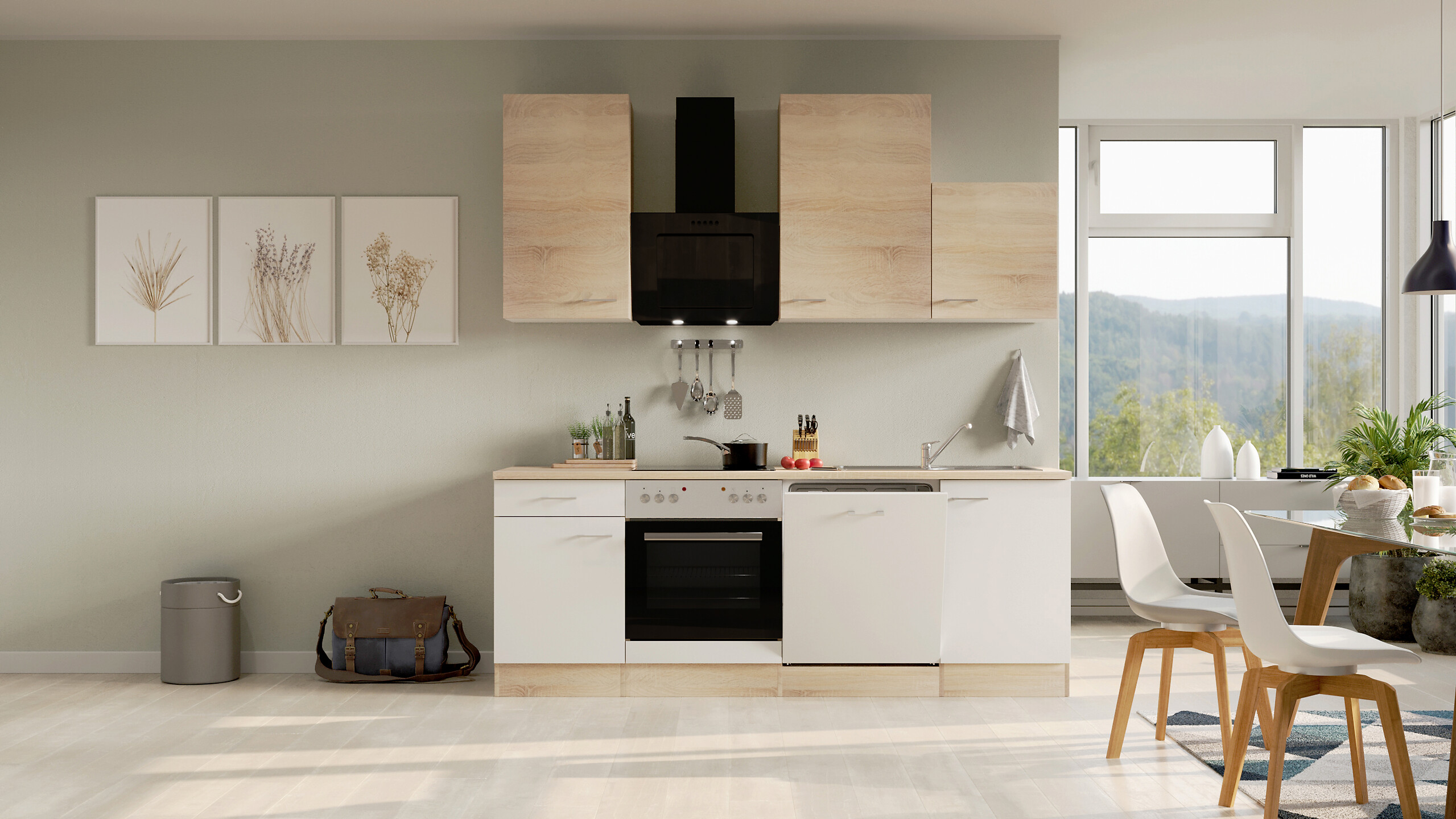 Küchenblock Samoa weiß B/H/T: ca. 220x234x60 cm