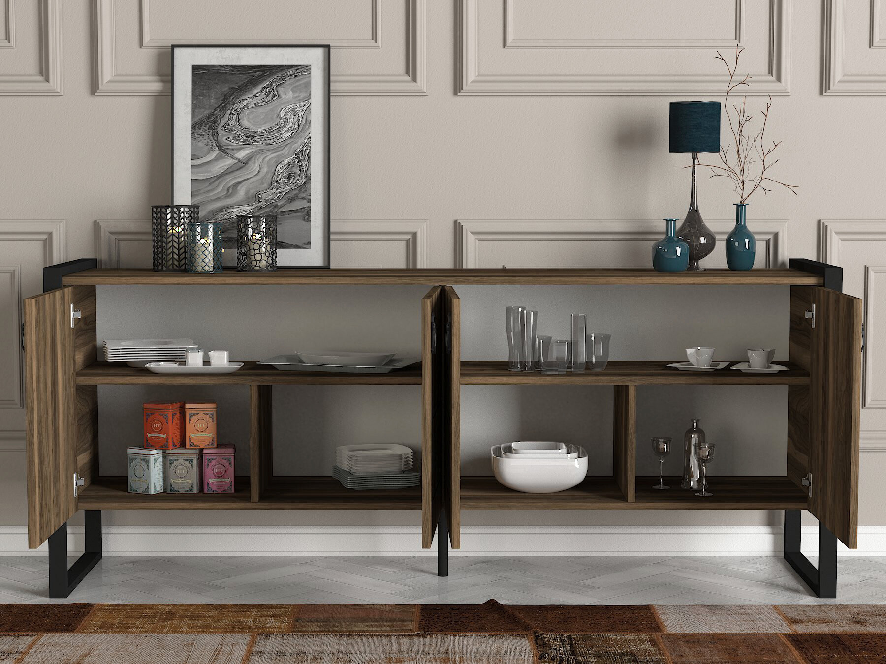 Sideboard Lost walnuss Nachbildung B/H/T: ca. 185x78x40 cm