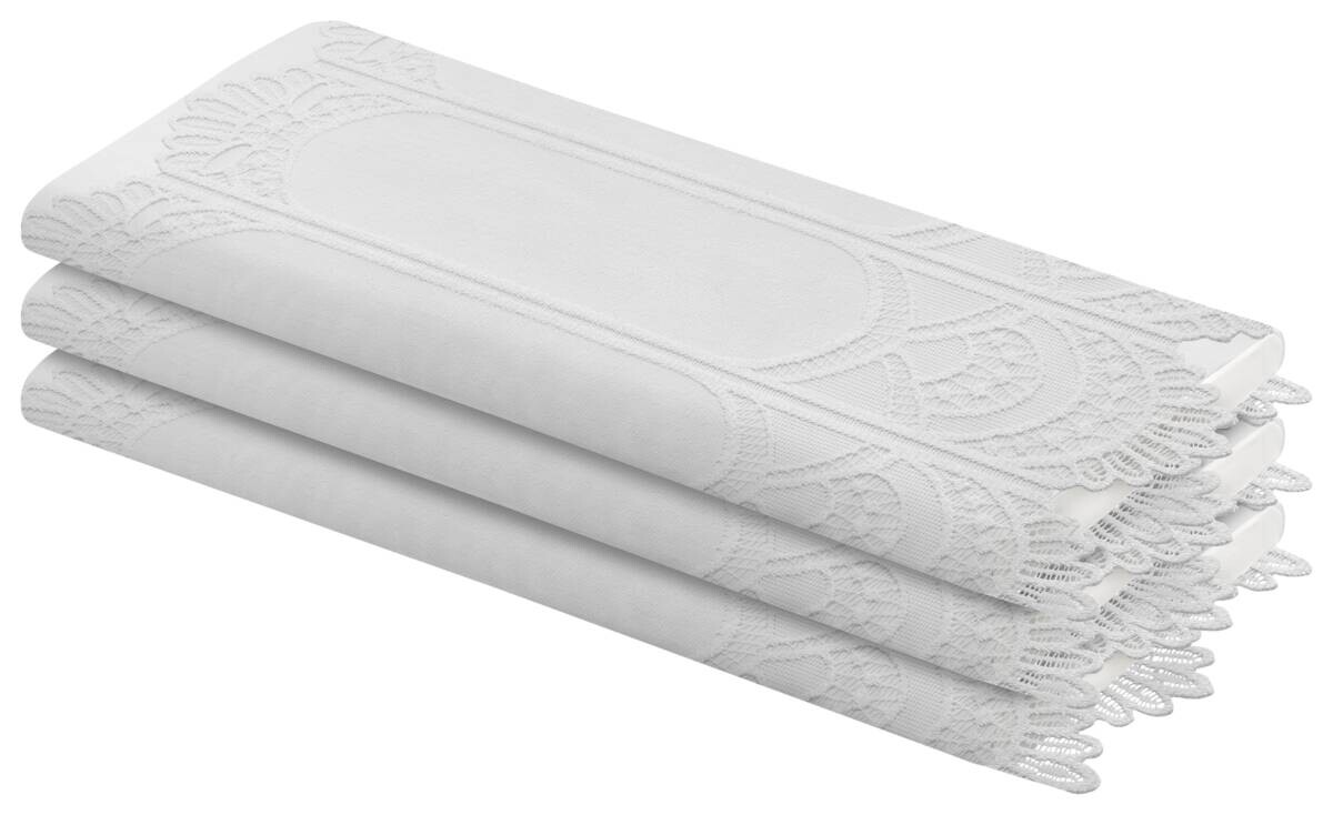 Scheibengardinen-Meterware Jengen weiß H: ca. 50 cm